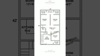 20 × 42 ghar ka naksha  20 × 42 house plan  3bhk with car parking design shorts home houseplan [upl. by Walter]