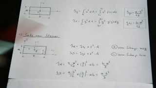 Mechanik Nachhilfe Video 19 Rechteck  Flächenträgheitsmoment  Satz von Steiner DE [upl. by Annoyek]