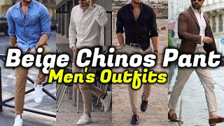 MOST Attractive Beige Chinos Pant Outfits For Men 2024  Beige Chinos Outfits  Just Mens Fashion [upl. by Abbi255]