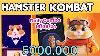 HAMSTER KOMBAT DAILY COMBO DU 180624 GAGNER 5000000 de pièce Tutoriel en EWE [upl. by Frentz523]