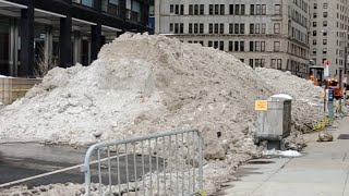 NYC Dept Of Sanitation Conducting Snow Removal And Melting Operations In Lower Manhattan NYC [upl. by Gaudette]