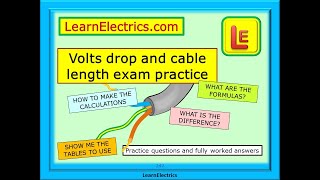 VOLTAGE DROP AND CABLE RESISTANCE EXAM PRACTICE – PRACTICE QUESTIONS AND FULLY WORKED ANSWERS [upl. by Nevetse768]