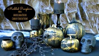 Marble Pumpkins and Glassware for Halloween [upl. by Nela]