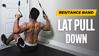 How To Do Lat Pull Down With Resistance Band  Back Workout  Fitness My Life [upl. by Nikaniki]