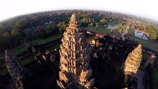 Drone flight over Angkor Wat Cambodia [upl. by Nyral]