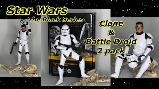 Clone Trooper amp Battle Droid Review  Star Wars The Black Series [upl. by Anelrac841]