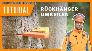 Rückhänger Baum fällen mit Keilen I Tutorial der Bayerischen Staatsforsten [upl. by Pubilis232]