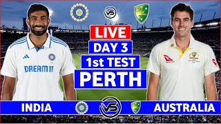 India vs Australia 1st Test Day 3 Live  IND vs AUS 1st Test Live Scores amp Commentary  IND Batting [upl. by Tillo]