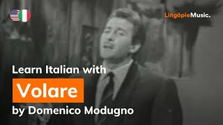 Domenico Modugno  Volare Lyrics  Testo English amp Italian [upl. by Aerdnat]