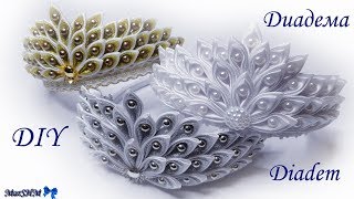 DIY Diadem  Crown  МК Диадема  Корона Канзаши Kanzashi [upl. by Ahtelat674]