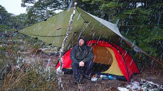 Camping in a Snow and Rain Storm [upl. by Mackenzie]