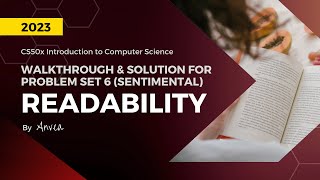 2023 CS50  Week 6 Readability Python Solution  Walkthrough amp Guide for Beginners  By Anvea [upl. by Akisej]