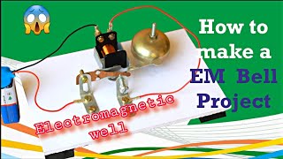 Electromagnetic bell working model  Electricity and Circuits  How does an Electric Bell Work DIY [upl. by Atteval]