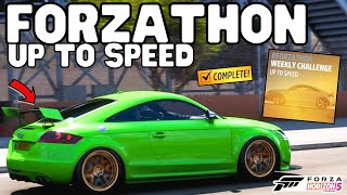 Forza horizon 5How to complete Weekly Forzathon UP TO SPEEDPlaylist rewards amp Forzathon shop [upl. by Akinek]