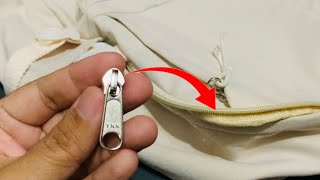 Zipper Slider Came Off or Missing Learn How to Install a New Zipper Slider on Backpack Bag [upl. by Abie]