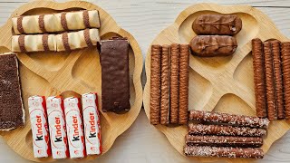 Filling platter with chocolate  ASMR  TWIX  KINDER  Bounty Milky way [upl. by Terri]