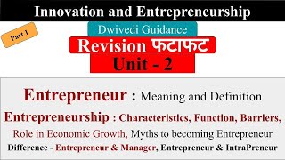 entrepreneur entrepreneurship function characteristics barrier innovation and entrepreneurship [upl. by Seda101]