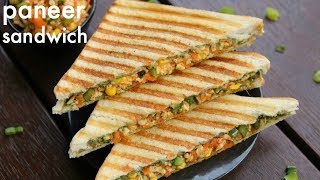 paneer sandwich recipe  पनीर सेन्डविच  how to make grilled paneer sandwich recipe [upl. by Einial224]