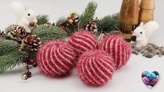 BOULES NÖEL TRICOT TUTORIEL FACILE ET SUPER JOLI christmas noel knitting knit tutocrochet [upl. by Pete590]