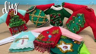 THE EASIEST UGLY CHRISTMAS SWEATER ORNAMENTS TUTORIAL EVER [upl. by Ahsille562]