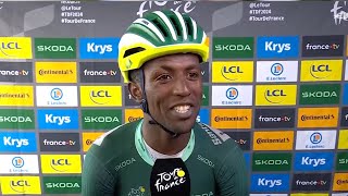 TOUR DE FRANCE 2024  Biniam Girmay après sa victoire  quotMerci aux deux Cofidis qui mont emmené quot [upl. by Hera479]