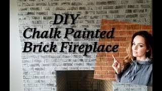 DIY Chalk Painted Brick Fireplace French Country Farmhouse Style [upl. by Sherry]