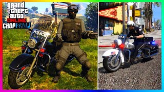 UNLOCK RARE POLICE MOTORCYCLE How To Spawn COP BIKE Cars GTA 5 Chop Shop DLC GTA Online Update [upl. by Atahs341]