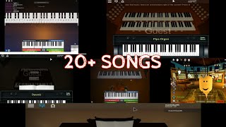 SHEETS for 20 popular ROBLOX PIANO songs  TUTORIAL [upl. by Arayc]