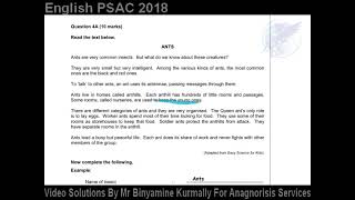 Question 4A Question Reading PSAC 2018 [upl. by Lydia]