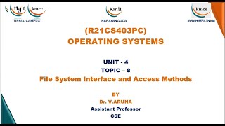 OS Unit IV Topic 8File System interface and Access Methods [upl. by Bathilda438]