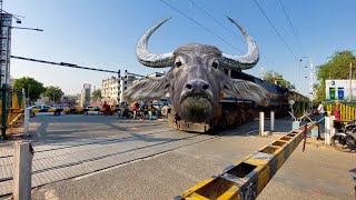 speed like angry buffelo Headed Dangerous train super fast express intercity coming indian railget [upl. by Flight]