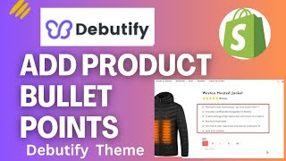 Product Bullet points on Debutify Theme  Shopify Bullet points DebutifyTheme [upl. by Terbecki]