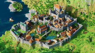 Minecraft Timelapse  Medieval Town  Arcop  Survival World Map Download [upl. by Lavro]