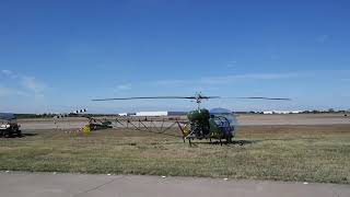 OH13 Sioux start up Bell Helicopter Alliance air show 2017 [upl. by Hanad]