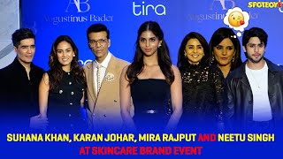 Suhana Khan Karan Johar Mira Rajput and Neetu Singh at Skincare Brand Event  SpotboyE [upl. by Nnaynaffit]