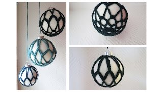 Weihnachtlich häkeln III  Umhäkelte Christbaumkugel  Crochet Christmas Ball eng sub [upl. by Kati]