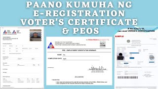 Paano kumuha ng eregistration peos at voters certificate [upl. by Konyn]