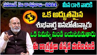 Meena Rasi Phalalu November 2024 Telugu  Pisces Horoscope 2024  Rasi Phalalu  Tree Media [upl. by Malvino]