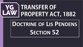 Transfer of property pending suit relating thereto  Section 52 TPA  YG Law [upl. by Bowes]