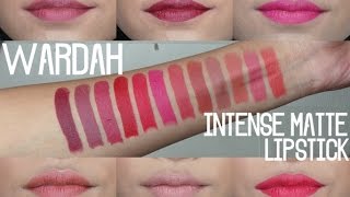 Wardah Intense Matte Lipstick Swatch and Review  Amyra Irzanti [upl. by Veronike]