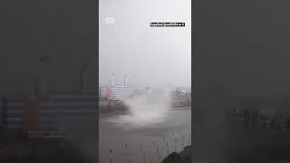 Water spout forms in Brisbane River amid severe storms in South East Queensland  ABC News [upl. by Stanley]