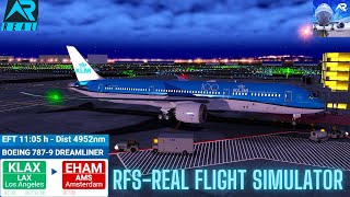 RFS–Real Flight Simulator–Los Angeles–To–Amsterdam–Full Flight–B7879–KLM Airlines–FHD–Real Route [upl. by Dalton978]