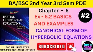 Ex  62 PDE  Partial Differential Equations Chapter 6  Canonical Form Of Hyperbolic Equation [upl. by Lahey]