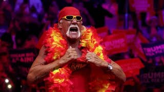 Hulk Hogan Fumbles ShirtRip Fires Up Madison Square Garden at Trump Rally [upl. by Elesig]