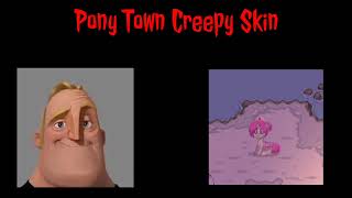 Mr Incredible Becoming Uncanny  🍎 Pony Town Creepy Skin [upl. by Gorga]