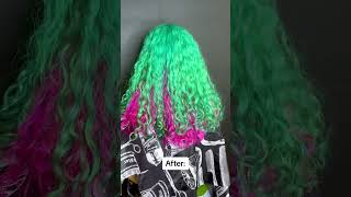 turquoise pink hair shorts youtubeshorts yellowhair funnyclips hairstyles makeup beauty [upl. by Calley734]