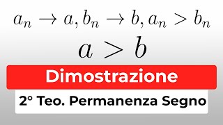 2° Versione teo Permanenza del segno o Teo Confronto di una successione  Succesioni Analisi 1 [upl. by Dempsey]