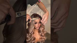 How to cut the lace of ash blonde wig  Ztype scissors Cutting Lace [upl. by Irotal]