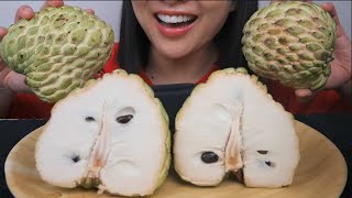 GIANT SUGAR APPLE ASMR EATING SOUNDS LIGHT WHISPERS  SASASMR [upl. by Tasha]