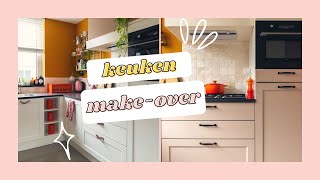 DIY keuken makeover van witte naar roze keuken  Stappenplan keukenkastjes zelf verven [upl. by Fernyak]